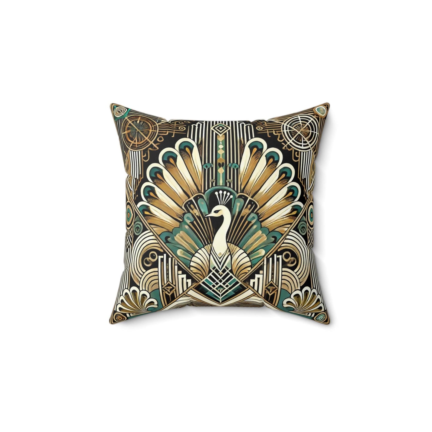 Art Deco Square Pillow, Vintage Floral Design, Retro Charm, Housewarming Gift, Spun Polyester Cover, Gift for Art Lover, Throw Pillow