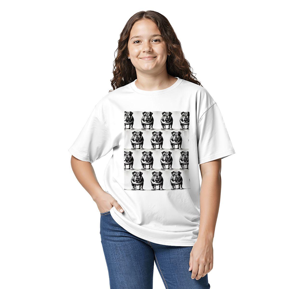 Kids Tee, Fun Bulldog Youth T-Shirt, Unique Birthday Gift, Casual Vacation Wear, Original Art Tee, Kid's Fashion Design, Back To School