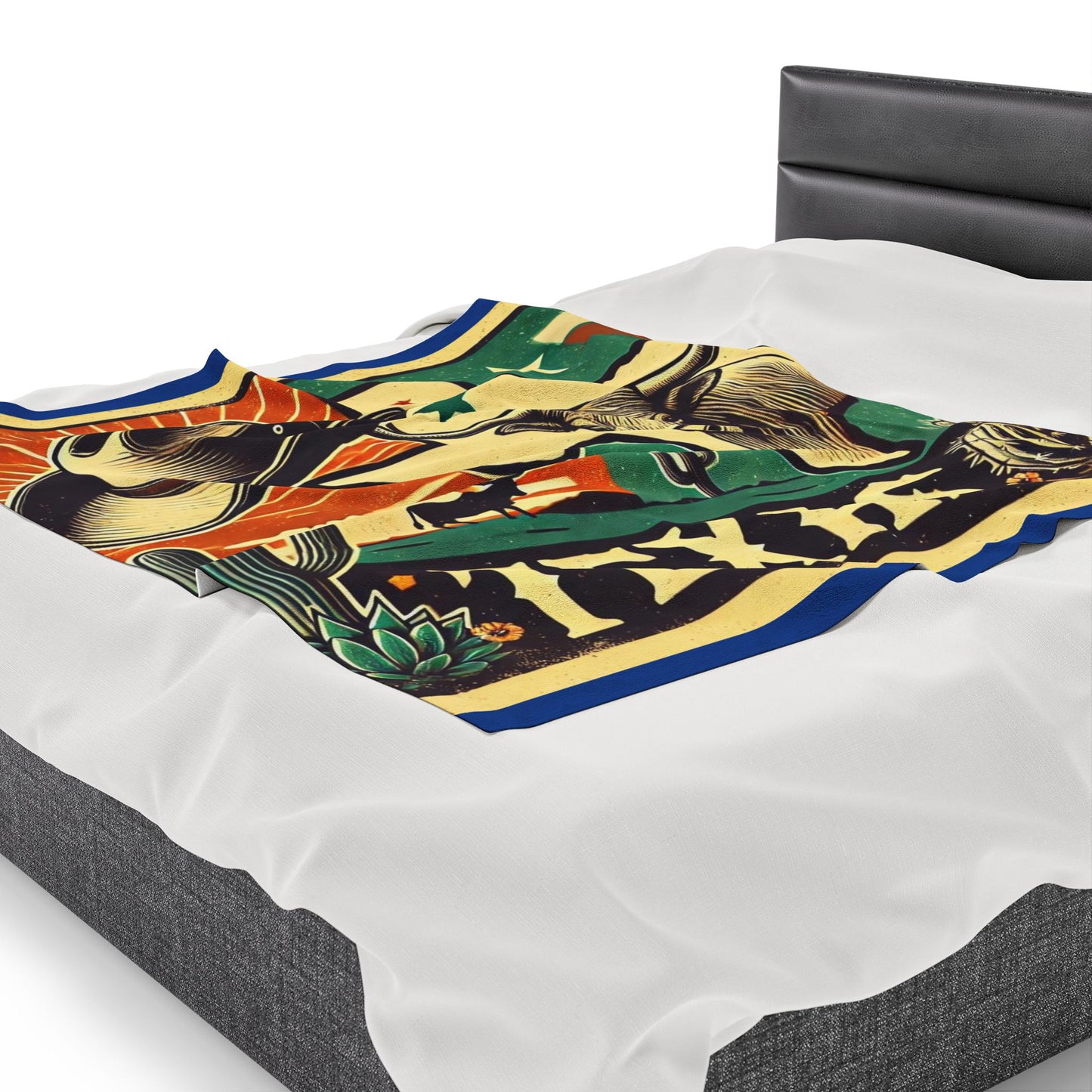 Plush Blanket, Texas Longhorn Design, Housewarming Gift, Rustic Decor, Soft Fleece Throw, Warm Bedding, Cozy Homeware, Western Theme Blanket