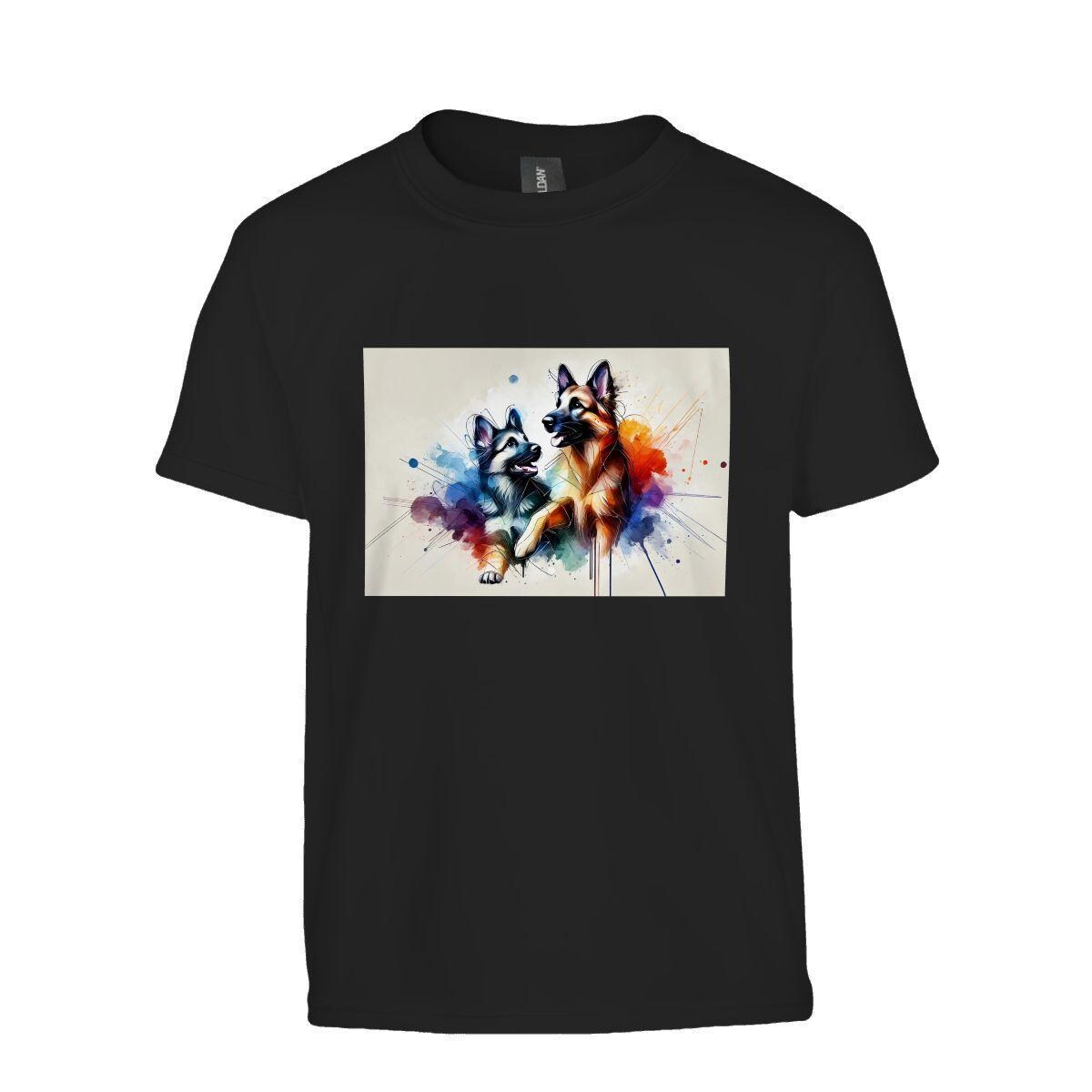 Kids Tee, Fun German Shepherd Youth T-Shirt, Unique Birthday Gift, Casual Vacation Wear, Original Art Tee, Kid's Fashion, Back To School