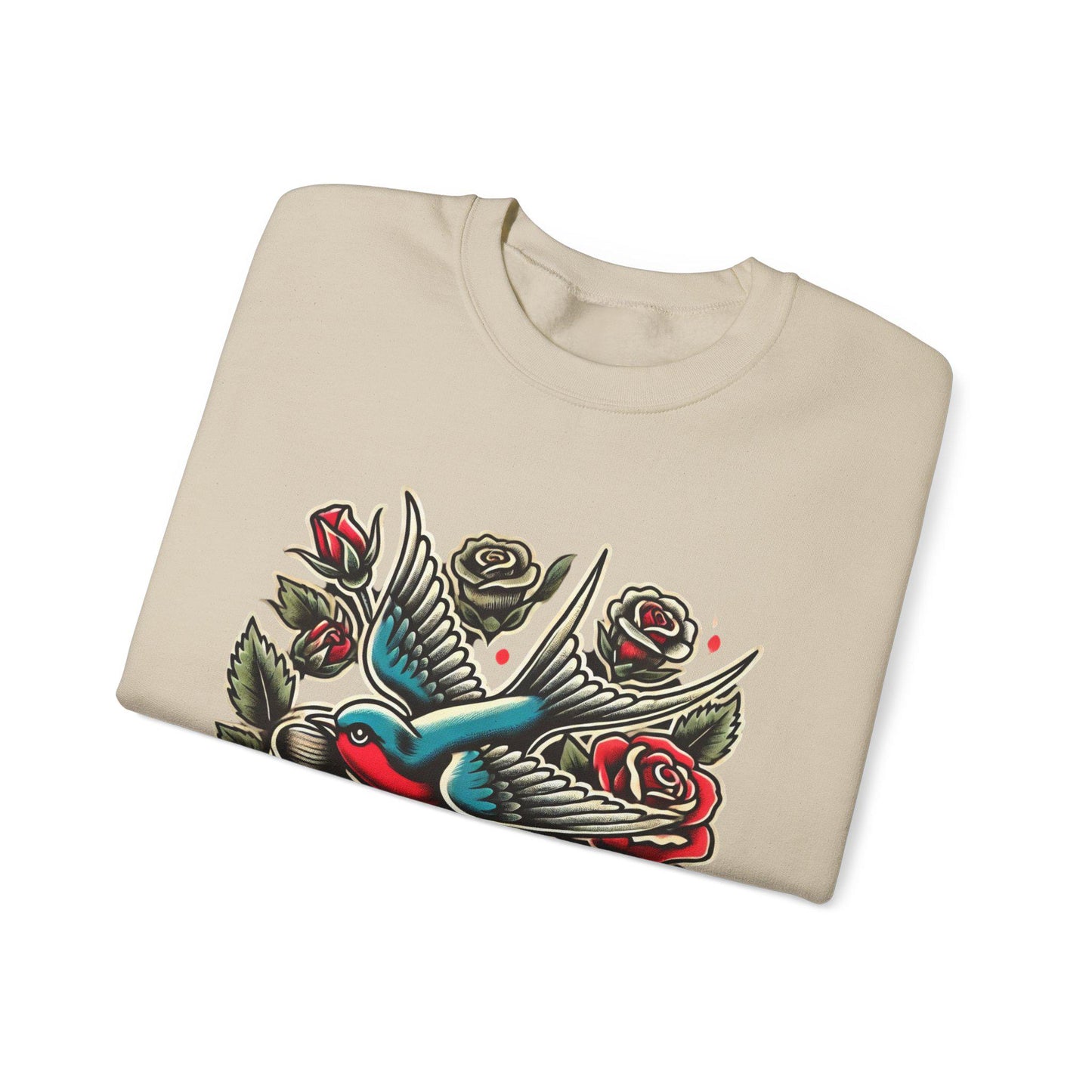 Vintage Tattoo Sweatshirt, LOVE Tattoo Design, Unisex Crewneck Jumper, Vintage Pullover, Gift for Tattoo Lover, Retro Style