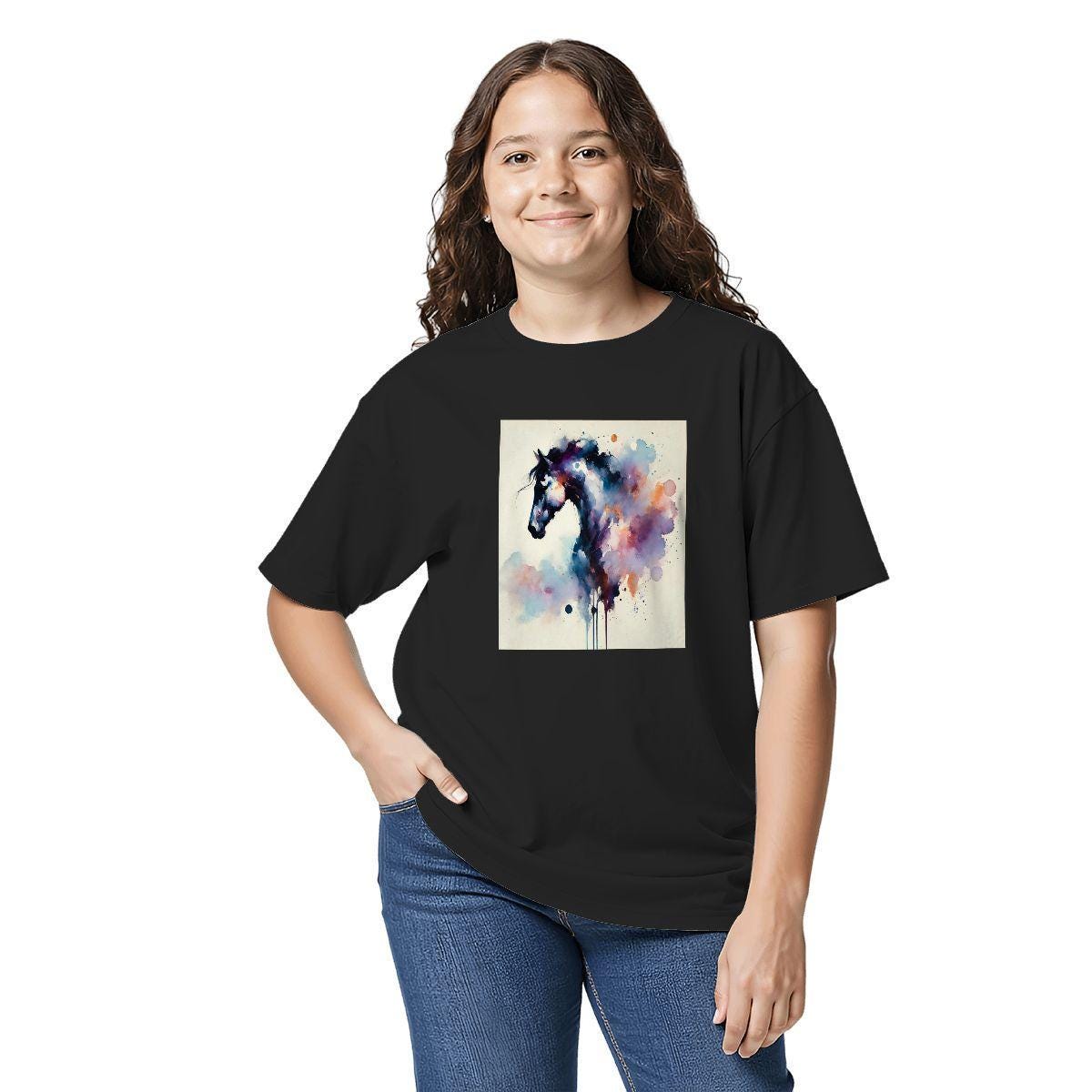 Kids Tee, Fun Horse Youth T-Shirt, Unique Birthday Gift, Casual Vacation Wear, Original Art, Kid's Fashion, Playful Design, Back To School