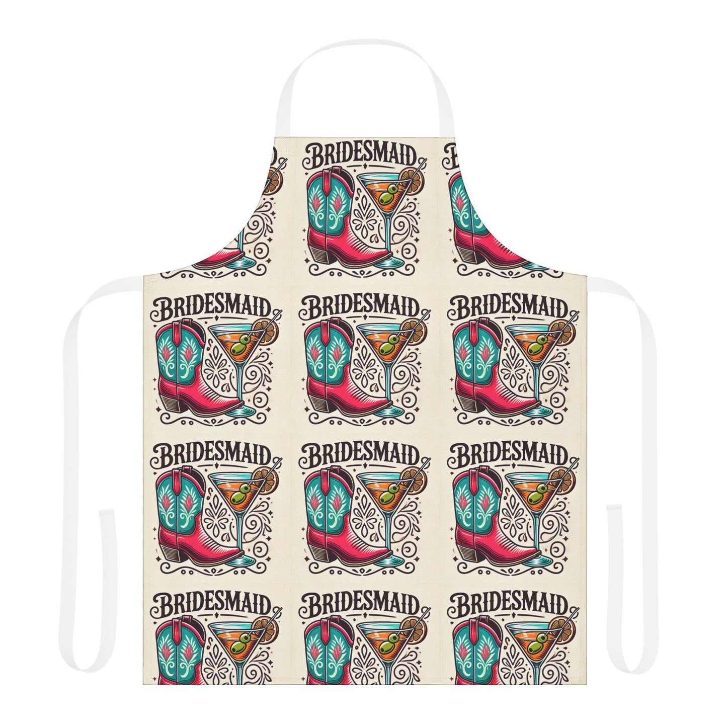 Bridesmaid Gift Apron, 5-Color Straps to Choose From, Wedding Party Gifts, Kiss the Cook, Newlyweds