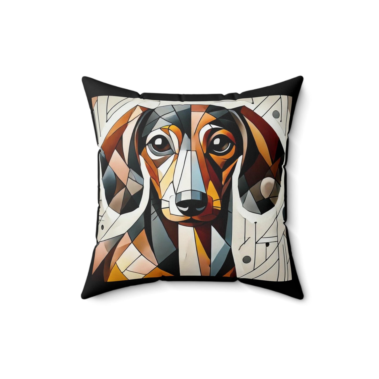 Pillow Dachshund Original Modern Cubist Design, LGBT Housewarming, Soft Throw Pillow, Chic Home Decor, Gay Weiner Dog Lover Art Gift