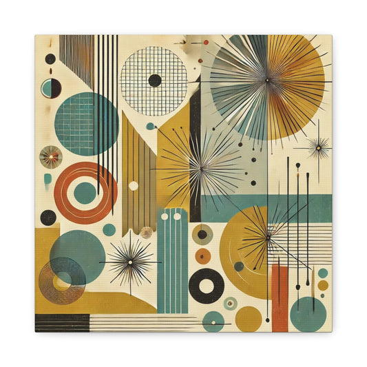 Canvas Print, Mid-Century Modern Sputnik, Housewarming or Birthday Gift, Retro Vintage Charm, Wall Art Decor, Matte Canvas