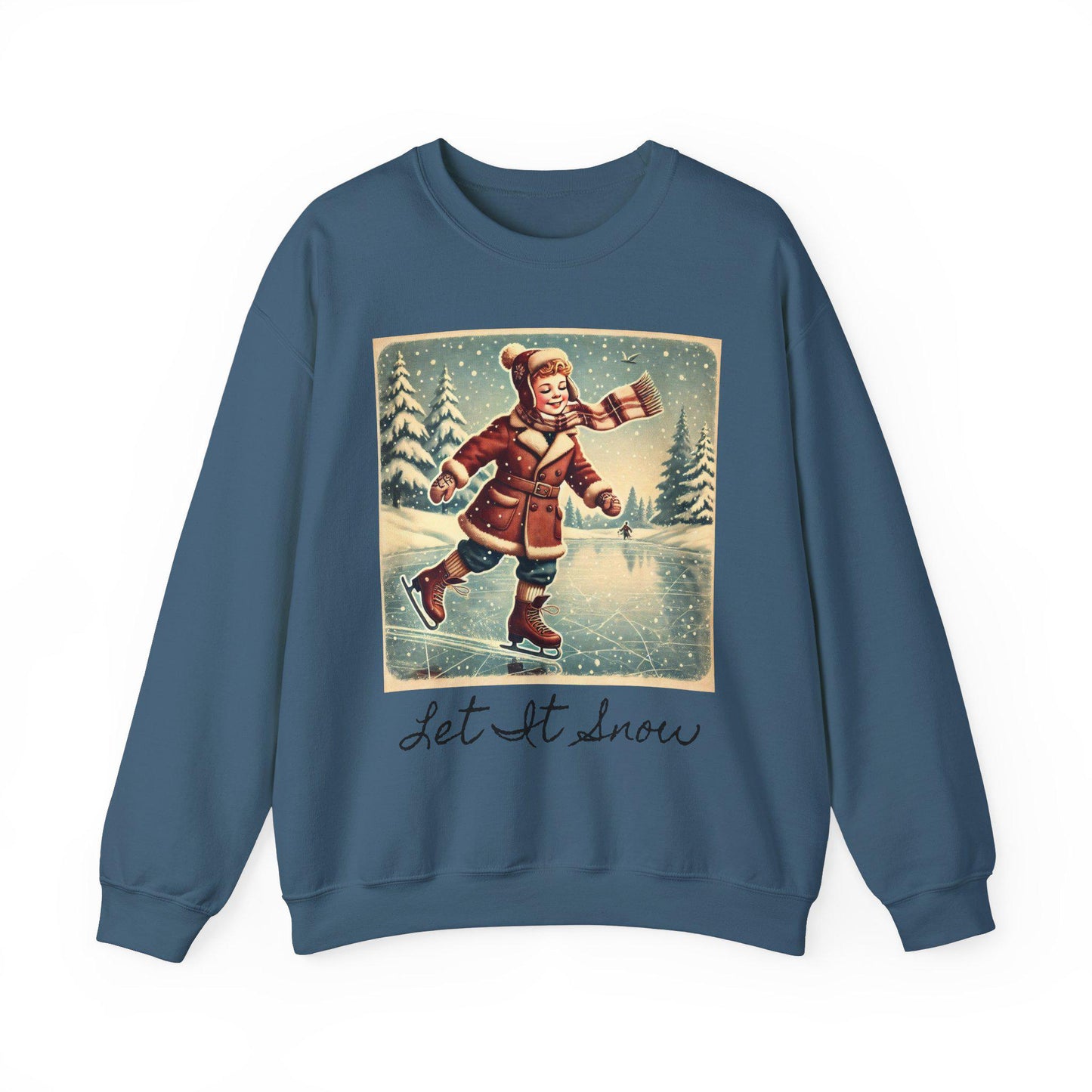 Christmas Unisex Heavy Blend™ Crewneck Sweatshirt, Let It Snow, Ice Skating, Cute Gift for Partner