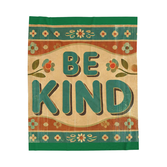 Plush Blanket, Vintage Be Kind Design, Fleece Throw, Housewarming Gift, Retro Charm, Warm Bedding, Cozy Home Decor