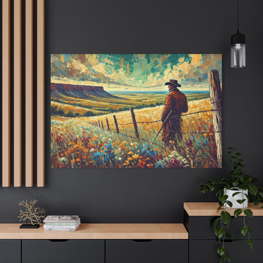 Original Impressionist Hill Country Canvas Print, Matte Stretched Art, 7 Sizes Available, Wall Decor, Landscape Painting, Home Office Decor