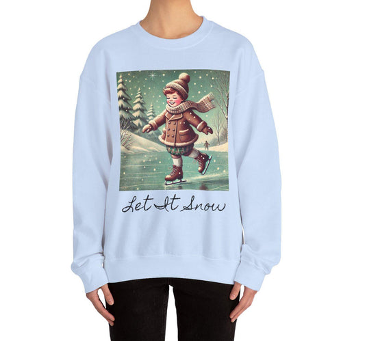 Christmas Unisex Heavy Blend™ Sweatshirt, Let It Snow, Ice Skating, Cute Gift for Partner