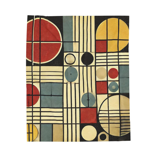 Plush Blanket, Mid-Century Modern Design, Soft Fleece Throw, Housewarming Gift, Chic Home Decor, Bauhaus Theme, Warm Bedding