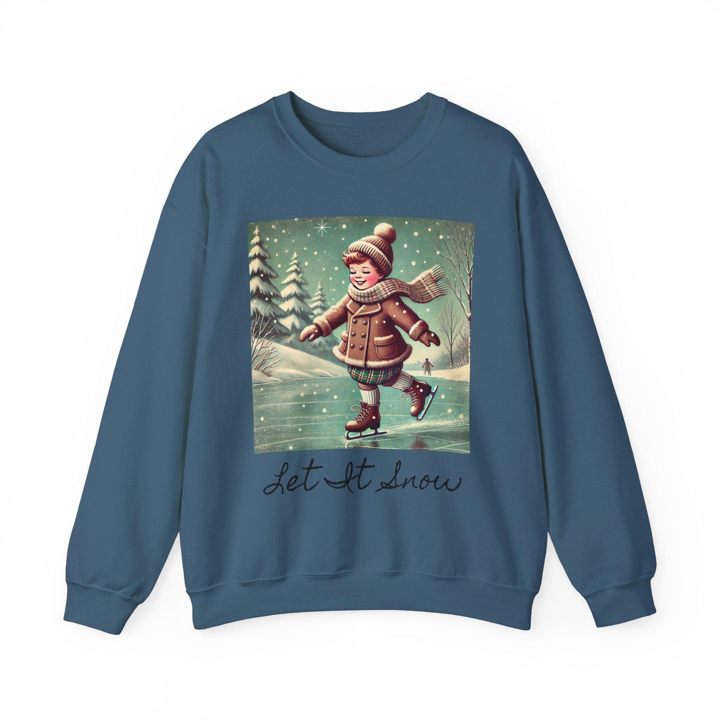 Christmas Unisex Heavy Blend™ Sweatshirt, Let It Snow, Ice Skating, Cute Gift for Partner