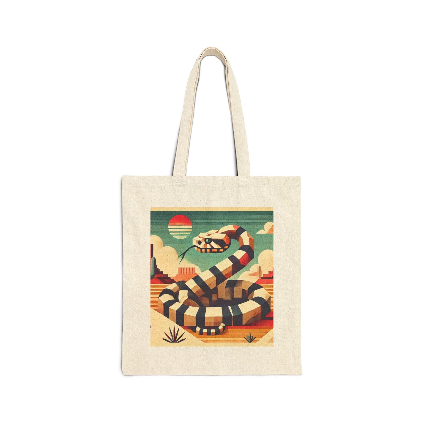 Canvas Tote Bag, Modern Southwestern Rattlesnake Design, LGBT Eco-Friendly Bag, Queer Book Lover Gift, Reusable Shopping Bag, Gay Gift