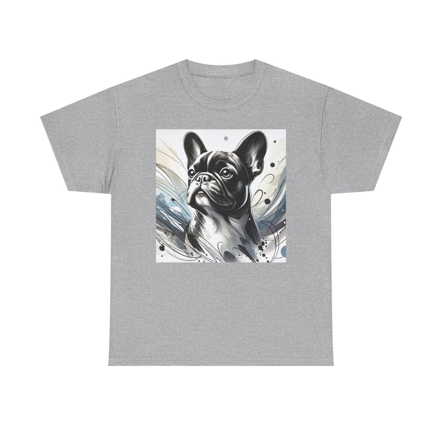 Dog Tee, French Bulldog Watercolor Design, Unisex LGBT Frenchie Dog Lover Gift, Gay Graphic Top, Unisex Heavy Cotton T-shirt, 7 Colors