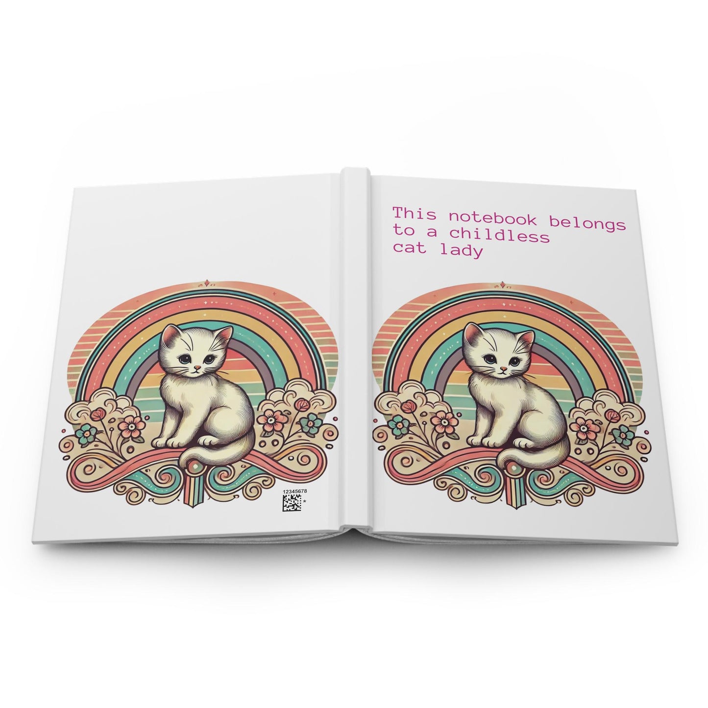 Cat Lady Journal Hardcover - Funny Vintage Design Matte Journal - Humorous Notebook, Book Lovers Gift, Retro Art Diary, Childless Cat Lady
