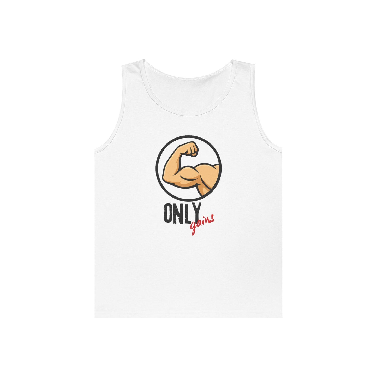 Muscle Empowerment Tank Top - Fitness Motivation, Only Gains Gym Wear, Workout Apparel, Gift for Fitness Enthusiasts, Casual Summer Top