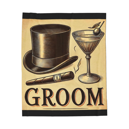 Plush Blanket, Groom Wedding Party Gift, Cozy Classy Decor, Soft Throw Blanket, Warm Fleece Bedding, Bachelor