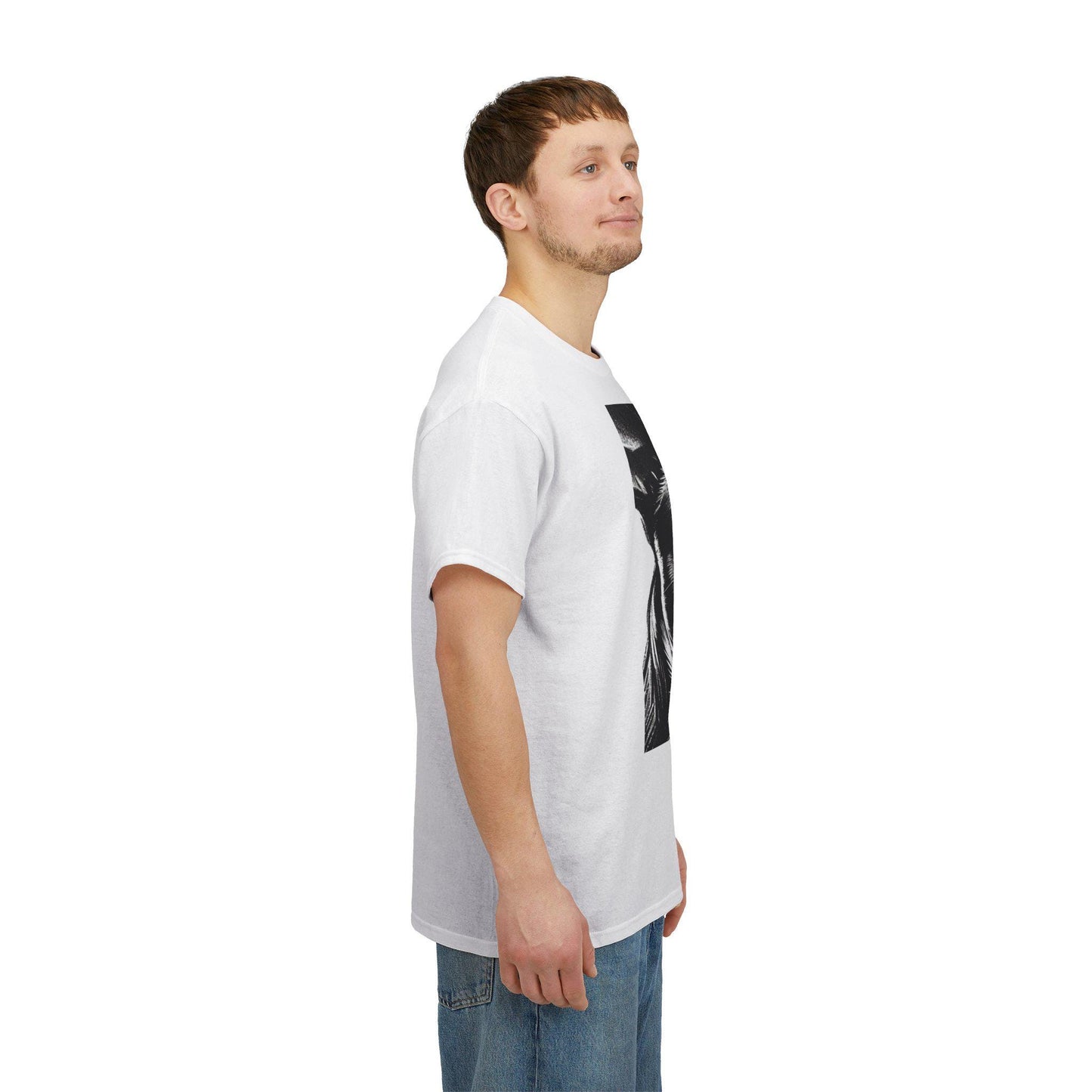 Dog Tee, Boston Terrier Charcoal Sketch Design, Unisex LGBT Boston Dog Lover Gift, Gay Graphic Top, Unisex Heavy Cotton T-shirt, 7 Colors