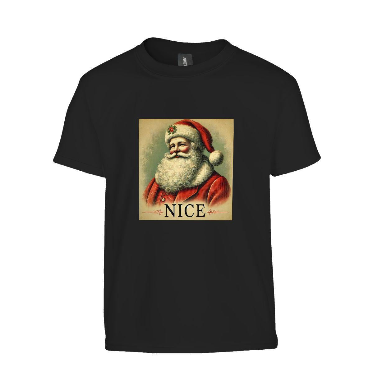 Kids Tee, Fun 'NICE' Youth T-Shirt, Unique Christmas Gift, Casual Vacation Wear, Original Tee, Kid's Fashion, Santa Claus Stocking Stuffer