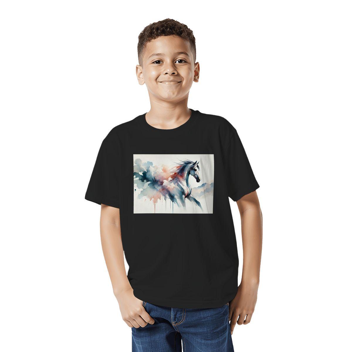 Kids Tee, Fun Horse Youth T-Shirt, Unique Birthday Gift, Casual Vacation Wear, Original Art Tee, Kid's Fashion Design, Back To School