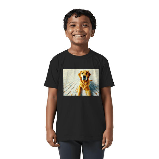 Kids Tee, Fun Golden Retriever Youth T-Shirt, Unique Birthday Gift, Casual Vacation Wear, Original Art Tee, Kid's Fashion, Back To School