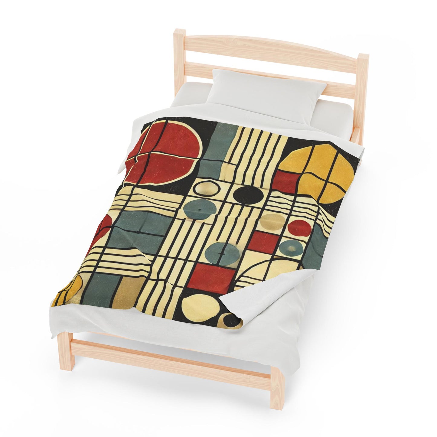 Plush Blanket, Mid-Century Modern Design, Soft Fleece Throw, Housewarming Gift, Chic Home Decor, Bauhaus Theme, Warm Bedding