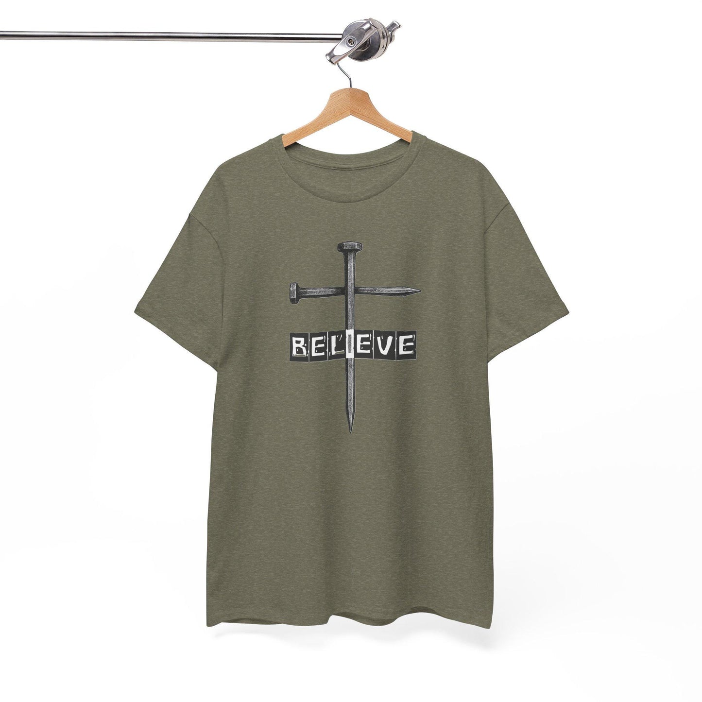 Christian Inspirational Unisex Tee - I BELIEVE Design, Jesus Christ Shirt for Gift, Church Camp Casual Wear, Religious Motivational T-Shirt