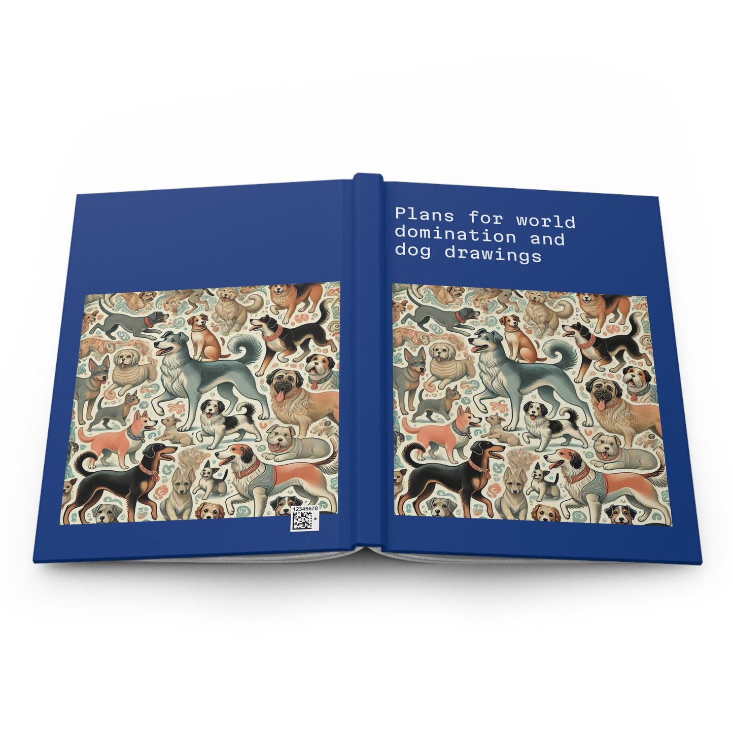 Dog Journal Hardcover - Funny Domination Vintage Design Matte Journal - Humorous Notebook, Book Lovers Gift, Retro Art Diary, Dog Lover Gift