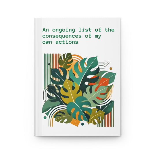 Journal Hardcover, Funny Consequences Mid-Century Modern Design Matte Journal, Humorous Gay Notebook,  Rainbow LGBT Gift, Retro Art Diary