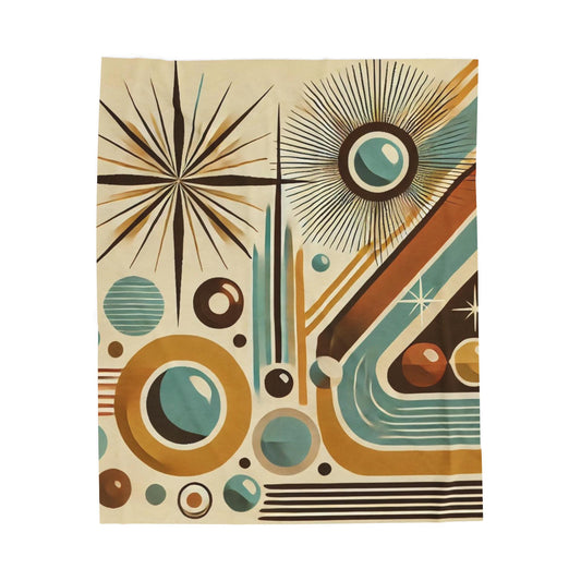Plush Blanket, Mid-Century Modern Design, Soft Fleece Throw, Housewarming Gift, Chic Home Decor, Bauhaus Theme, Warm Bedding