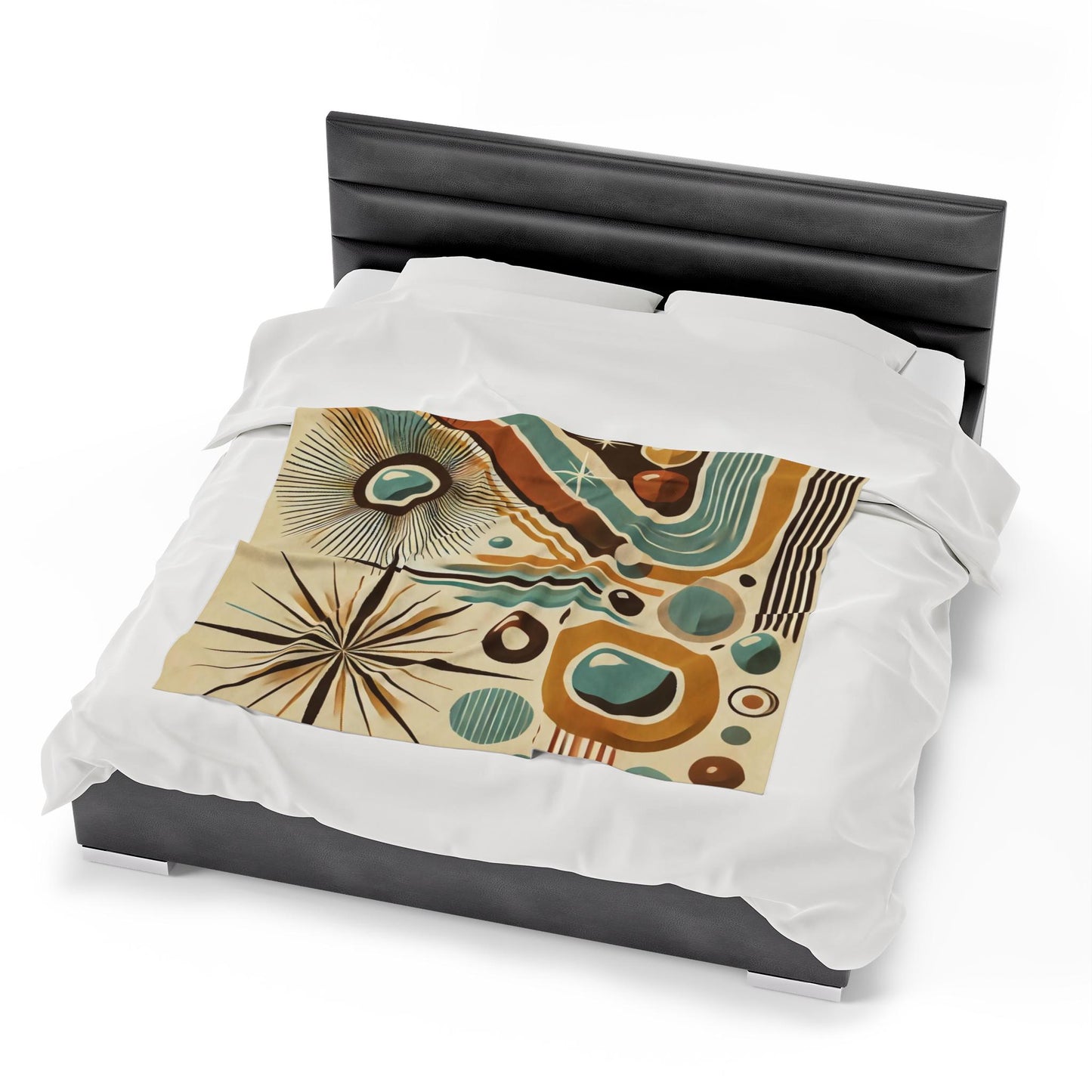 Plush Blanket, Mid-Century Modern Design, Soft Fleece Throw, Housewarming Gift, Chic Home Decor, Bauhaus Theme, Warm Bedding