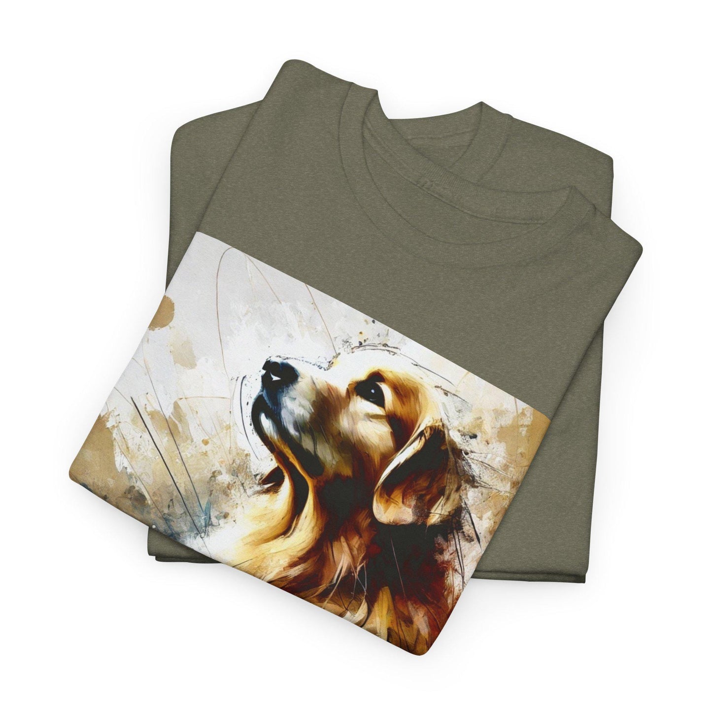 Dog Tee, Golden Retriever Watercolor Design, Unisex LGBT Dog Lover Gift, Gay Graphic Top, Unisex Heavy Cotton T-shirt, 7 Colors
