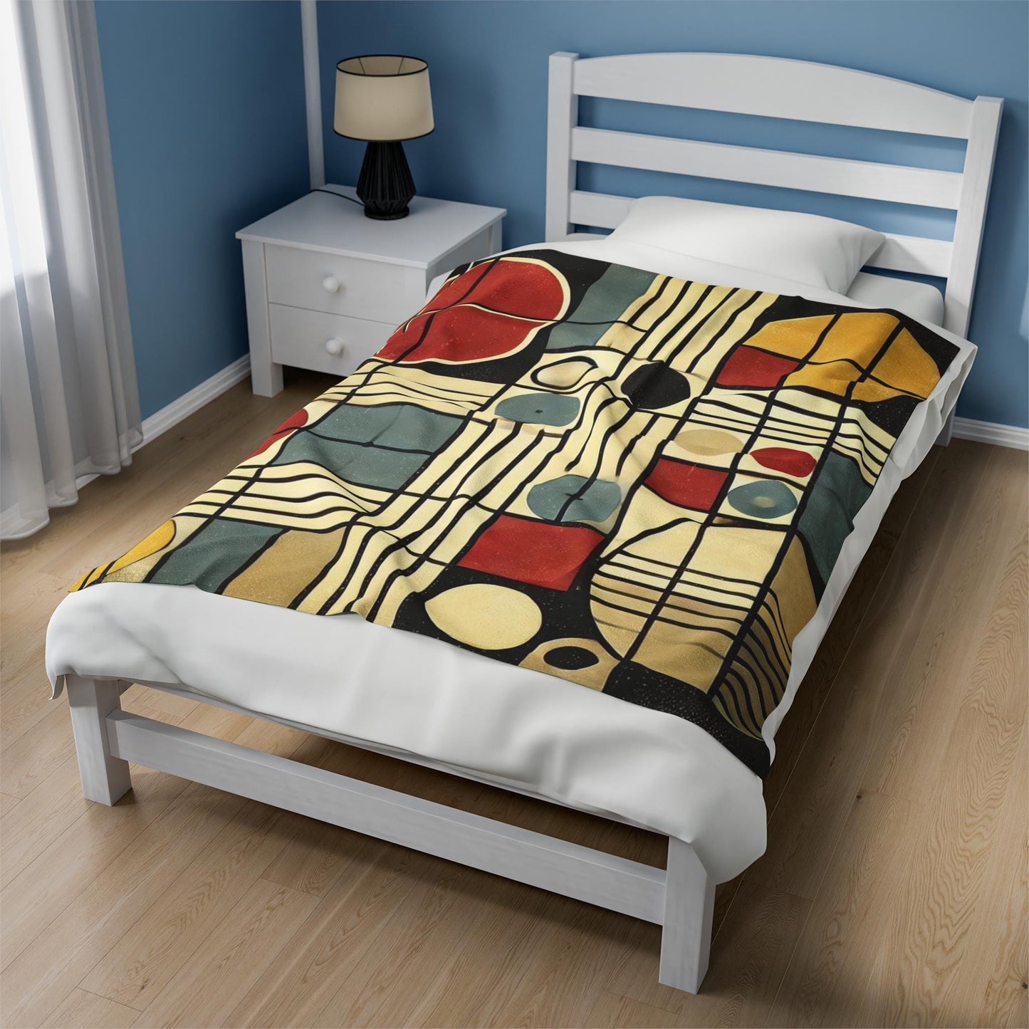 Plush Blanket, Mid-Century Modern Design, Soft Fleece Throw, Housewarming Gift, Chic Home Decor, Bauhaus Theme, Warm Bedding