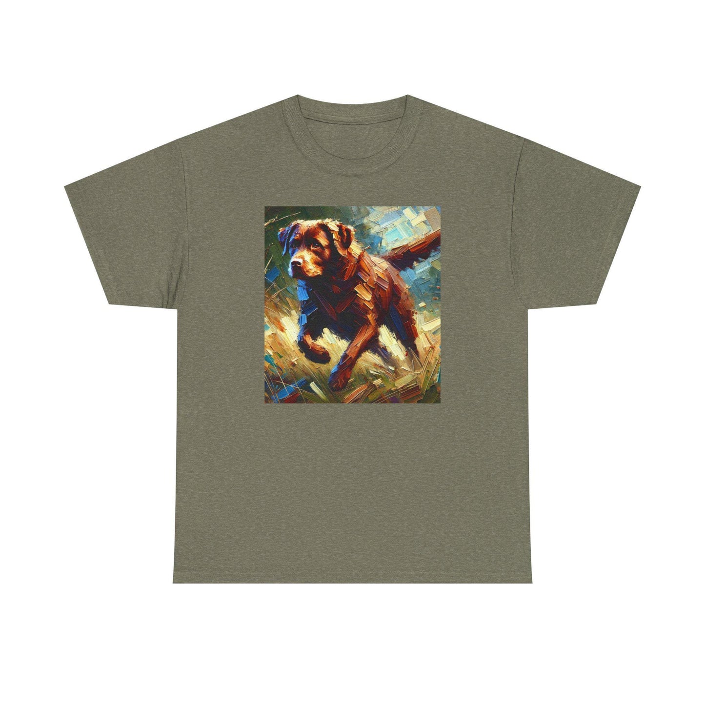 Dog Tee, Labrador Retriever Impressionist Design, Unisex LGBT Dog Lover Gift, Gay Graphic Top, Unisex Heavy Cotton T-shirt, 7 Colors 8 Sizes
