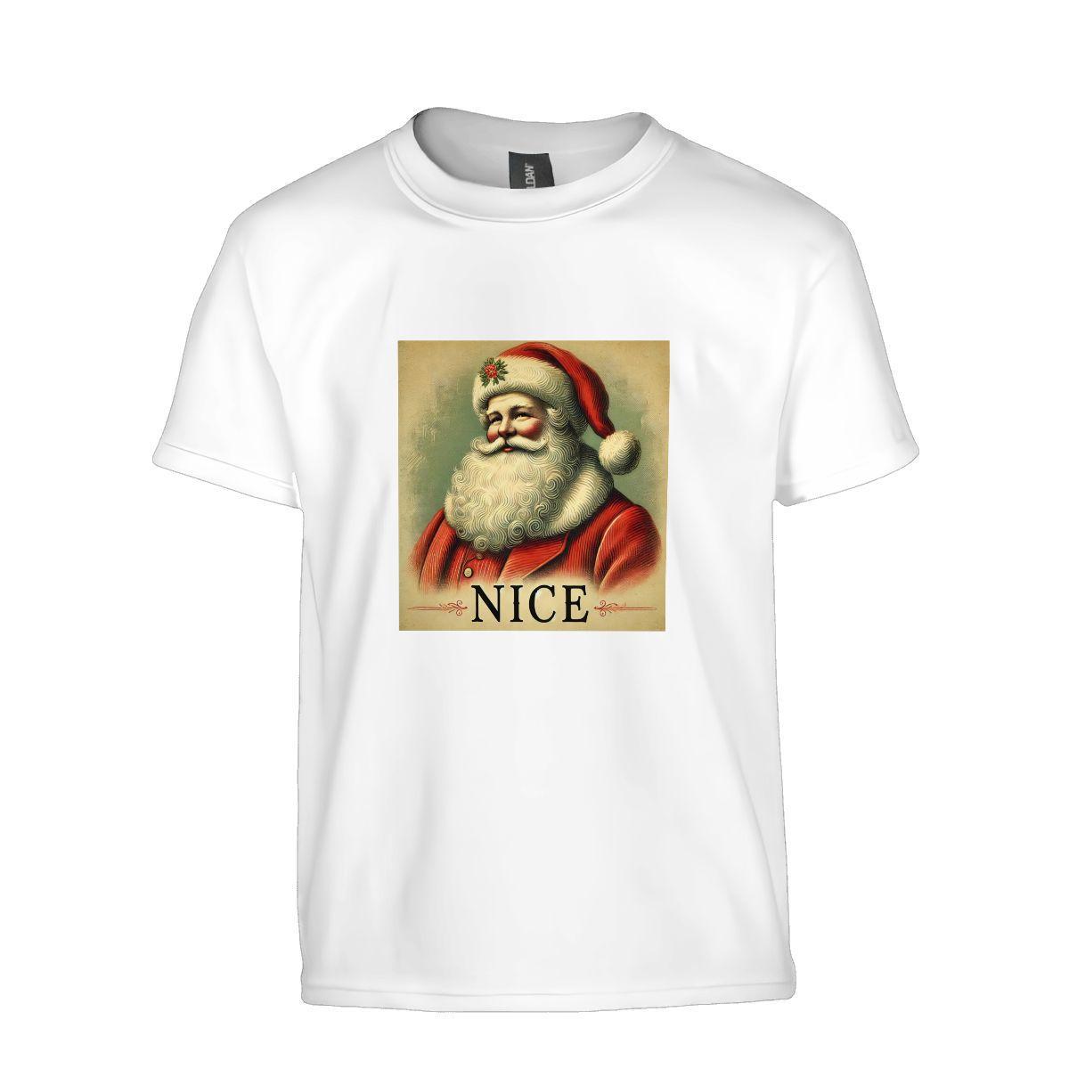 Kids Tee, Fun 'NICE' Youth T-Shirt, Unique Christmas Gift, Casual Vacation Wear, Original Tee, Kid's Fashion, Santa Claus Stocking Stuffer