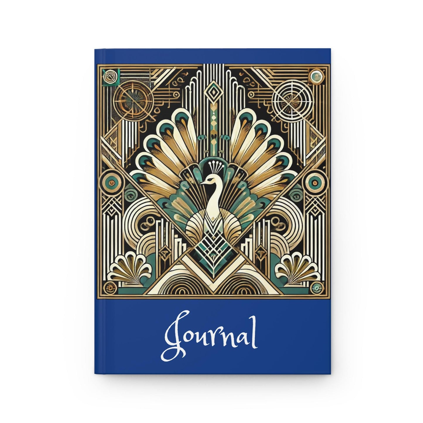 Peacock Journal Hardcover - Vintage Art Deco Design - Book Lovers Gift, Retro Diary, Nature Journal, Literature Notebook