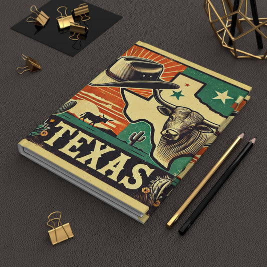 Journal Texas Hardcover, Rustic Charm Notebook, Books Lovers Gift, Retro Diary, Longhorn Journal, Literature Enthusiast