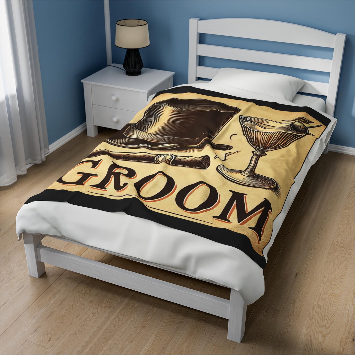 Plush Blanket, Groom Wedding Party Gift, Cozy Classy Decor, Soft Throw Blanket, Warm Fleece Bedding, Bachelor