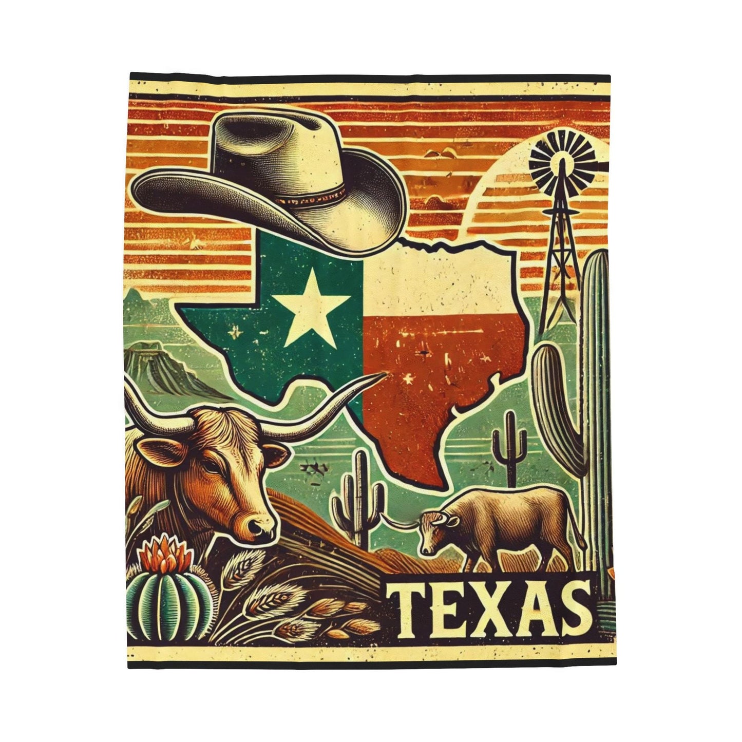 Plush Blanket, Texas Longhorn Design, Housewarming Gift, Rustic Decor, Soft Fleece Throw, Warm Bedding, Cozy Homeware, Western Theme Blanket