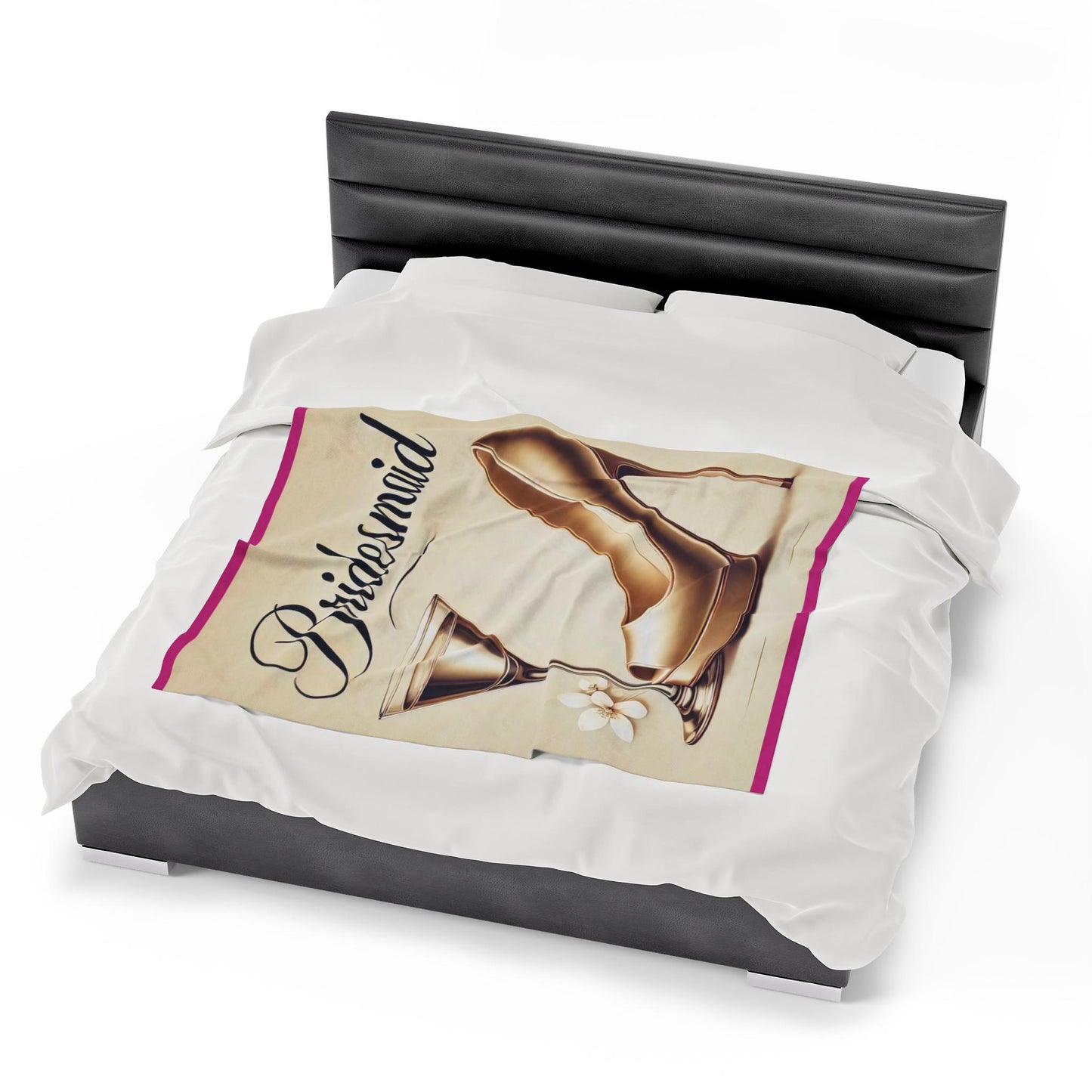 Velveteen Plush Blanket, Bridesmaid Wedding Party Gift, Cozy Classy Decor, Soft Throw Blanket, Warm Fleece Bedding, Bachelorette