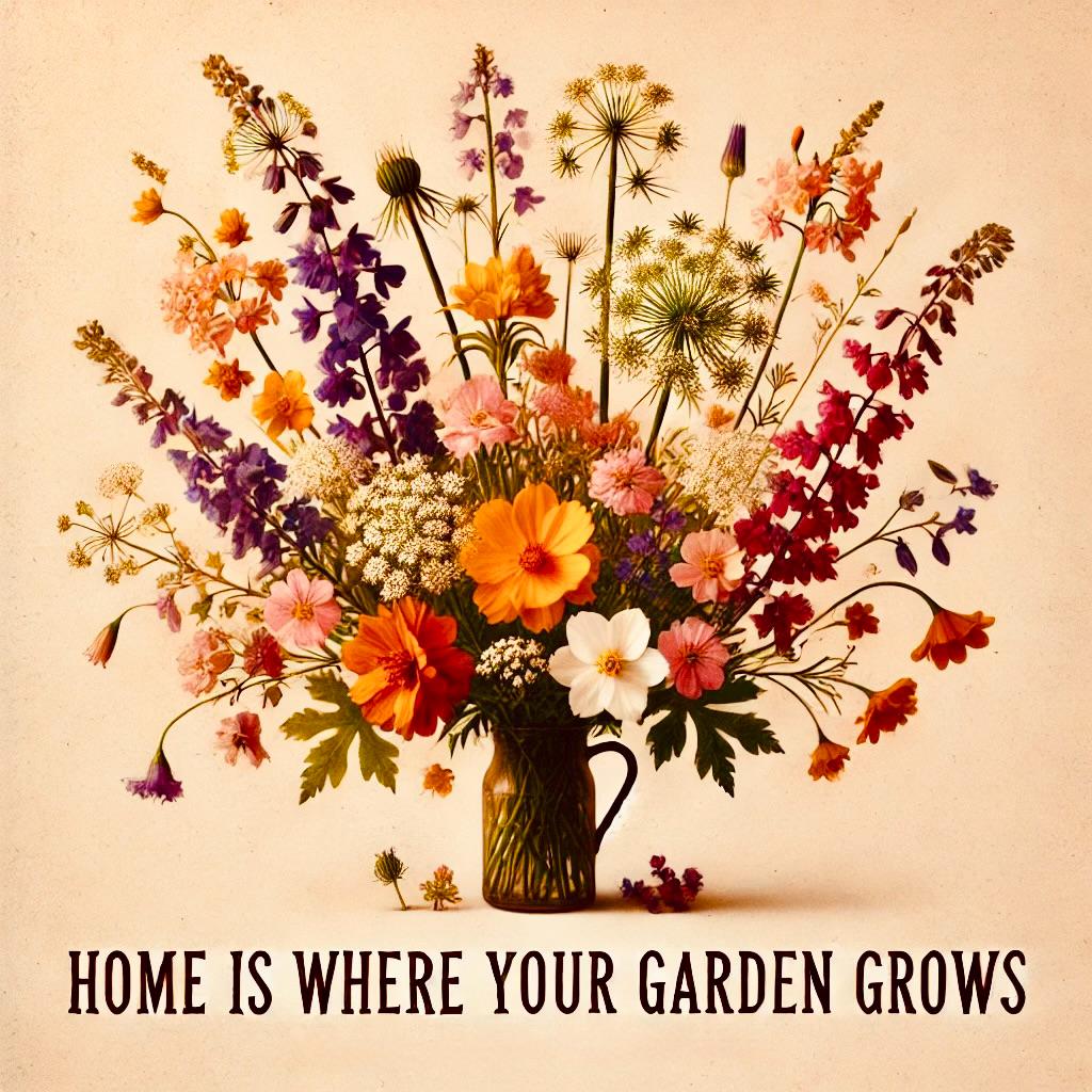 Housewarming Gift Square Pillow (14"x14"), Wildflower Gift for New Home, Best Gifts for Housewarming, Birthday Party Gifts