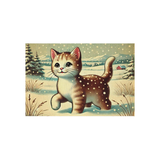 Holiday Door Mat, Christmas Cat Outdoor Rug. Welcome Mat, Patio Rug, Home Decor, Housewarming Gift, Front Porch Decor, Indoor/Outdoor