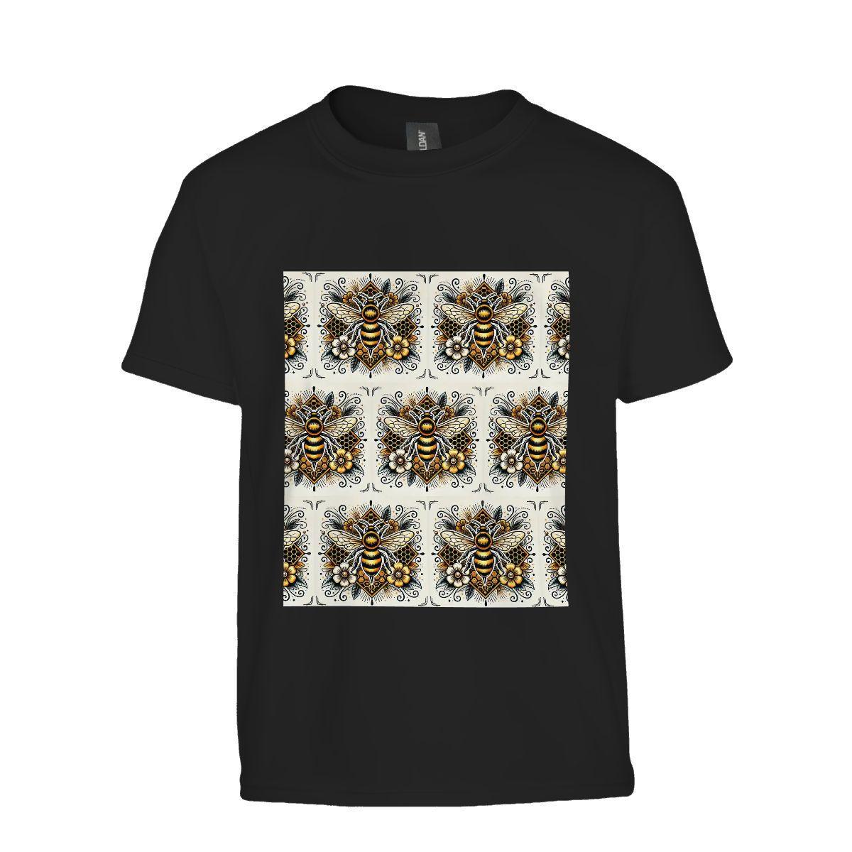 Kids Tee, Fun Honey Bee Youth T-Shirt, Unique Birthday Gift, Casual Vacation Wear, Original Art Tee, Kid's Fashion Design, Back To School