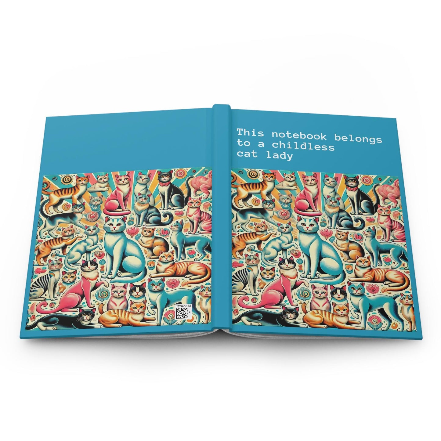 Cat Lady Journal Hardcover - Funny Vintage Design Matte Journal - Humorous Notebook, Book Lovers Gift, Retro Art Diary, Childless Cat Lady