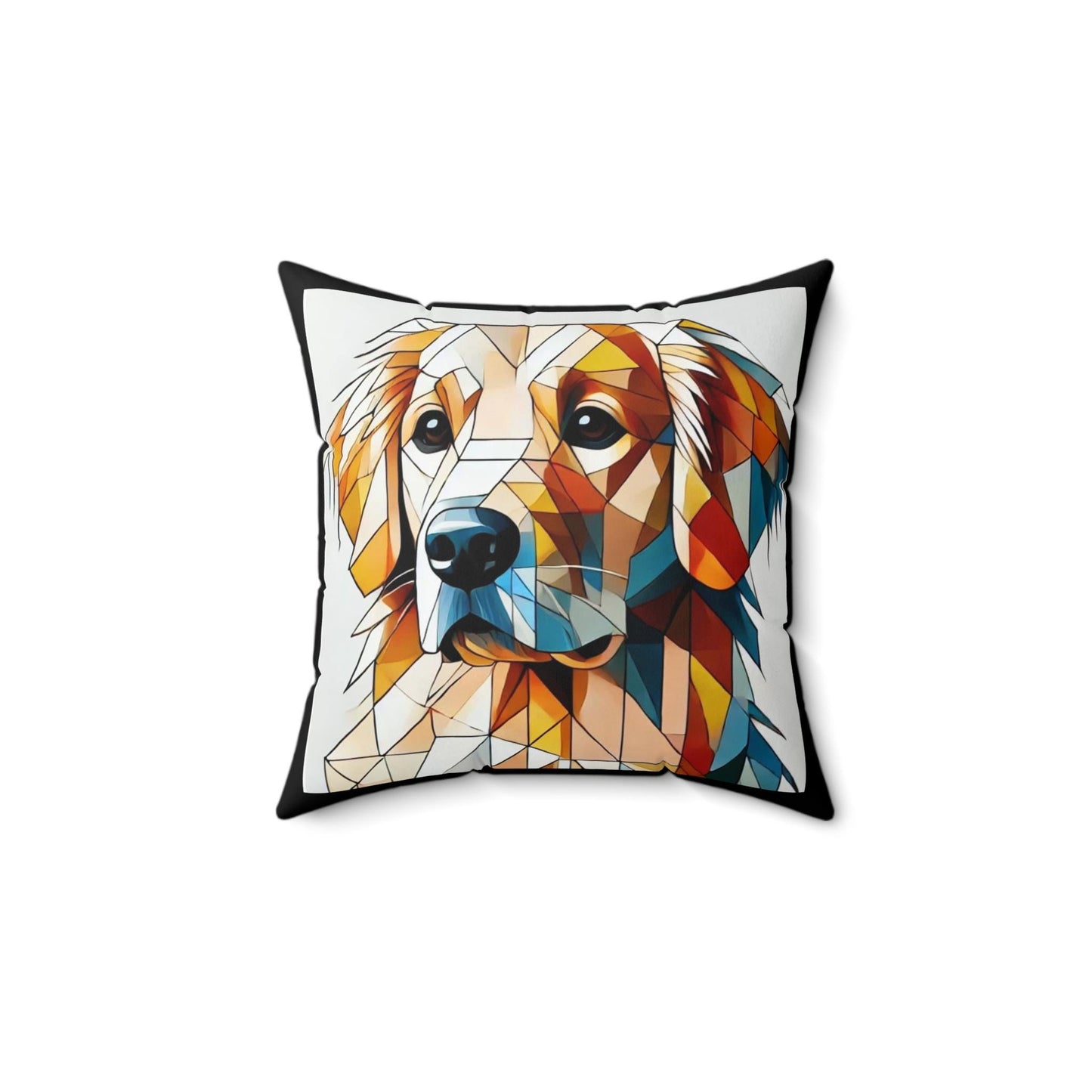 Pillow Golden Retriever Modern Cubist Design, LGBT Housewarming, Modern Art, Soft Throw Pillow, Chic Home Decor, Gay Golden Dog Lover Gift