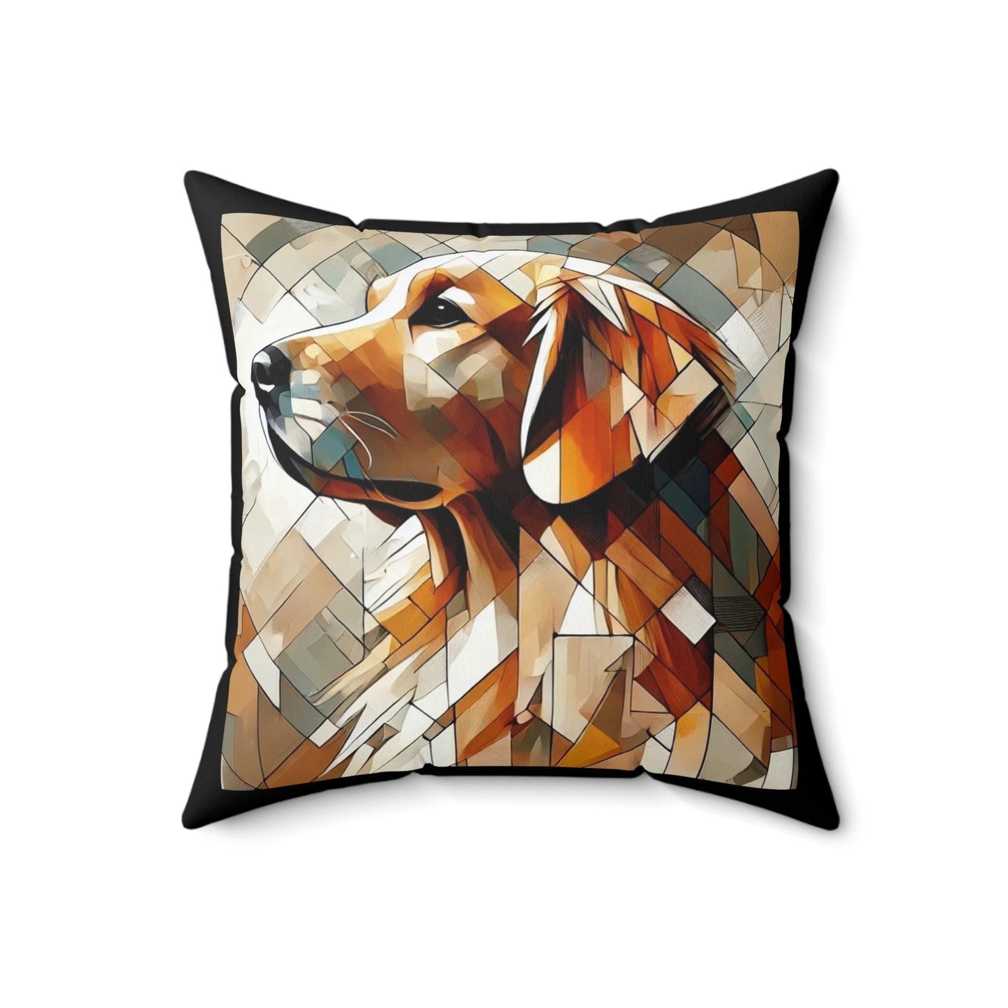 Pillow Golden Retriever Modern Cubist Design, LGBT Housewarming, Modern Art, Soft Throw Pillow, Chic Home Decor, Gay Golden Dog Lover Gift
