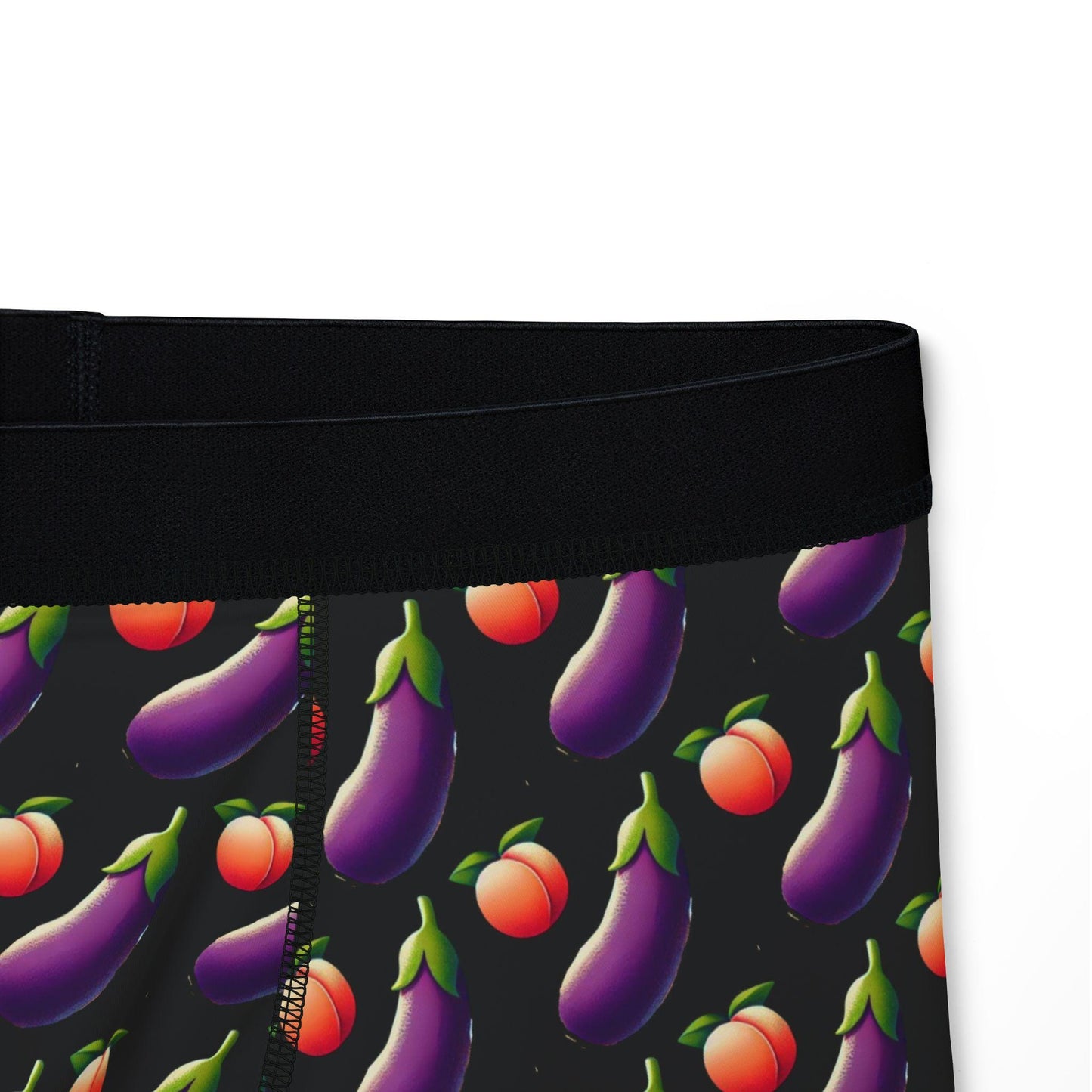 Men's Boxers, Funny Peach & Eggplant Emojis Design, Spicy Underwear Gift for Men, Sexy Soft Boxer Briefs, Birthday Anniversary Present