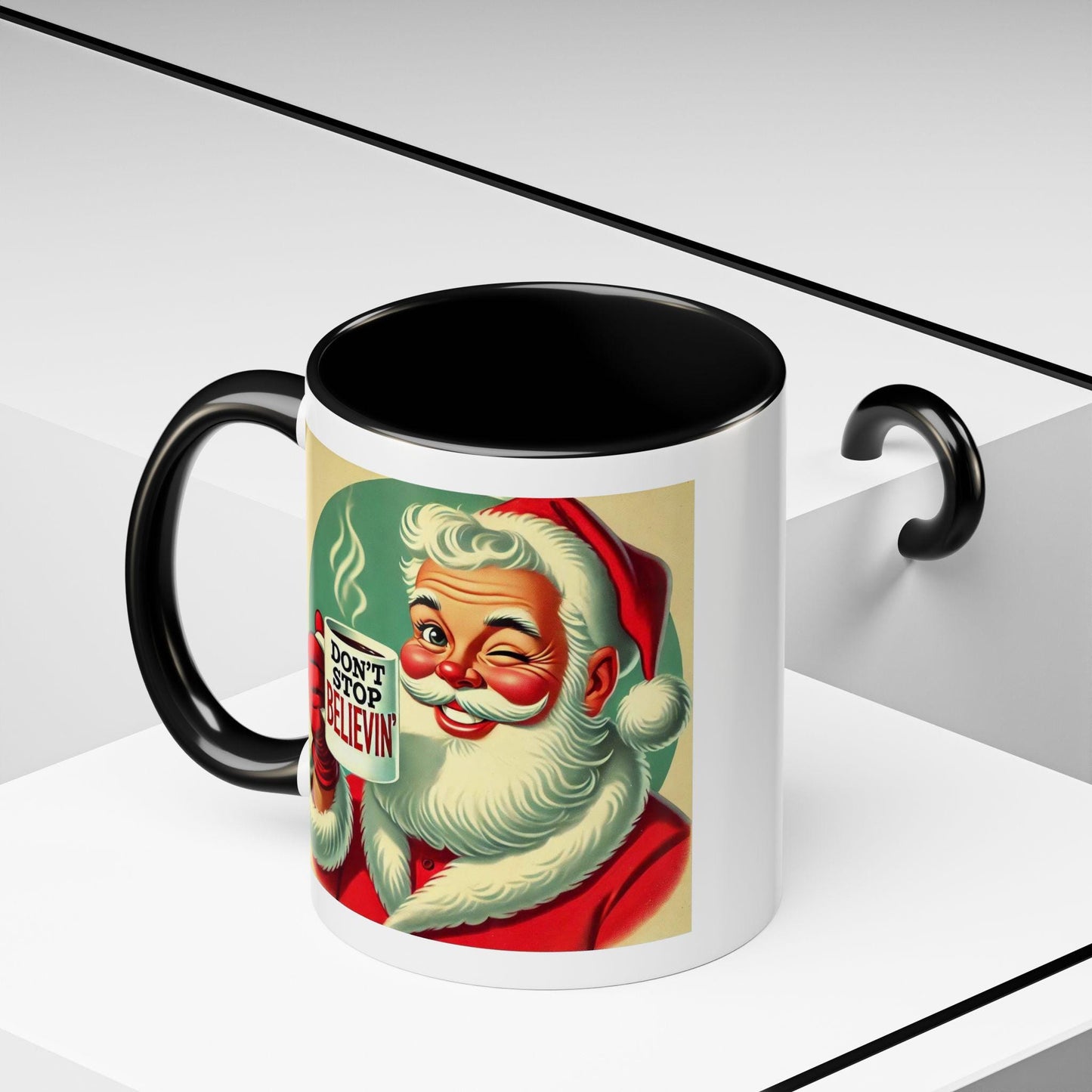 Fun Holiday Santa Coffee Mug (11oz, 15oz), Ceramic Coffee Mug, Gifts for Mom & Dad