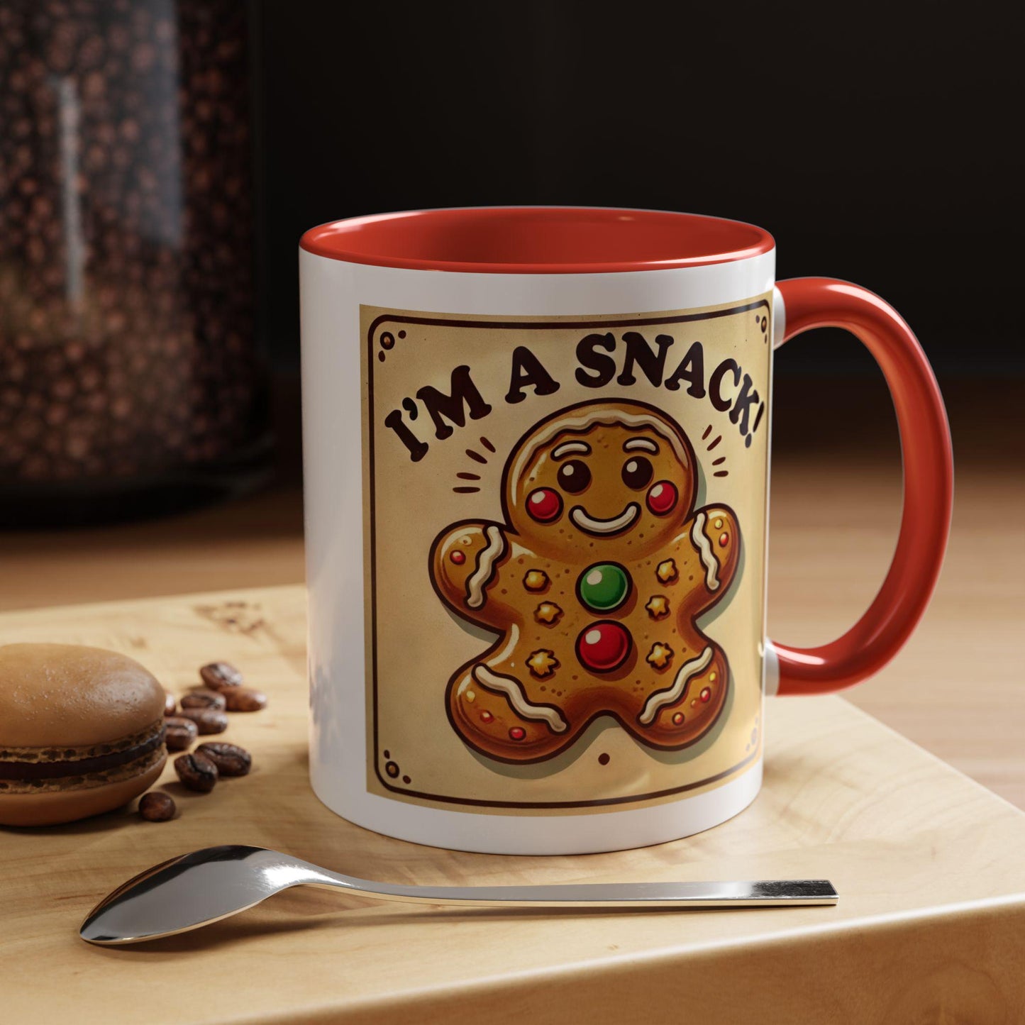 Fun Gingerbread Man Holiday Coffee Mug (11oz, 15oz), Funny Christmas Gift, Coffee Lover