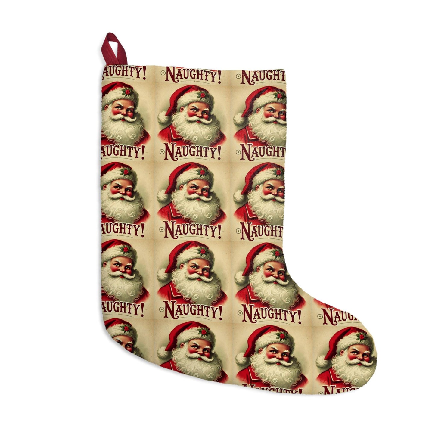 Naughty Christmas Stocking, Funny Stocking for Adults, Lump of Coal, Naughty or Nice