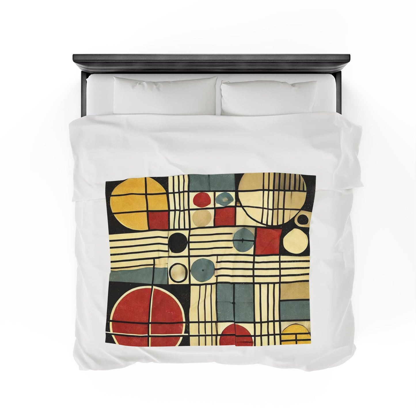 Plush Blanket, Mid-Century Modern Design, Soft Fleece Throw, Housewarming Gift, Chic Home Decor, Bauhaus Theme, Warm Bedding